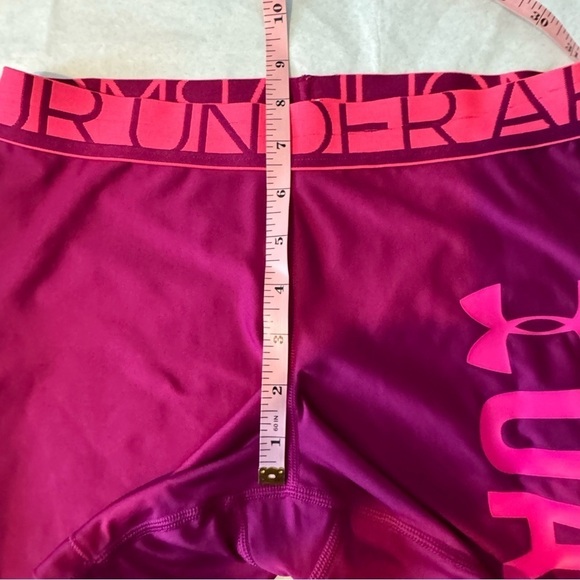 Under Armour Big Logo UA Women’s Compression Shorts Fushia Deep Pink - Picture 13 of 14